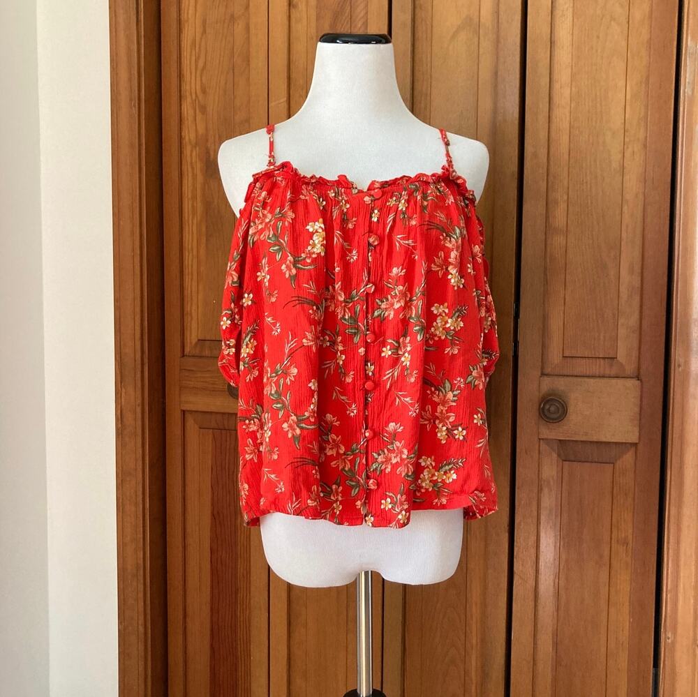 American Eagle Outfitters Floral Buttondown Top, Size XL